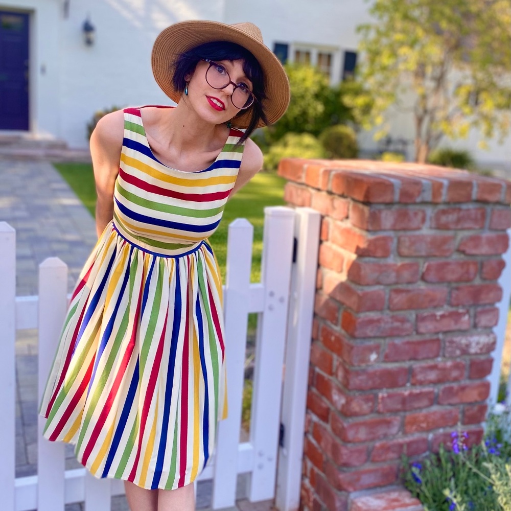 Collectif Candy Stripe Dress XS